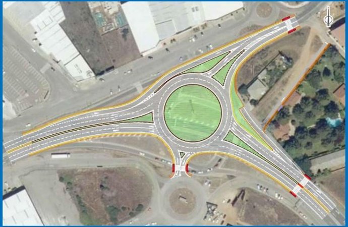 Mejora de la glorieta de acceso a Trobajo.
