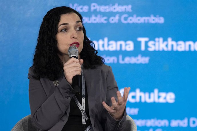 Archivo - Vjosa Osmani, presidenta de Kosovo