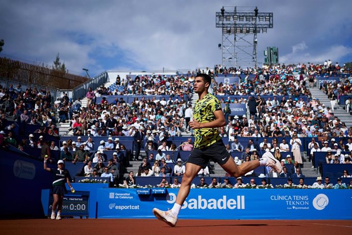 El tenista español Carlos Alcaraz en su primer partido en el Barcelona Open Banc Sabadell 2023