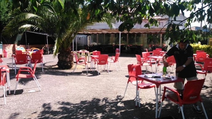 Archivo - Terraza de un establecimiento de hostelería.