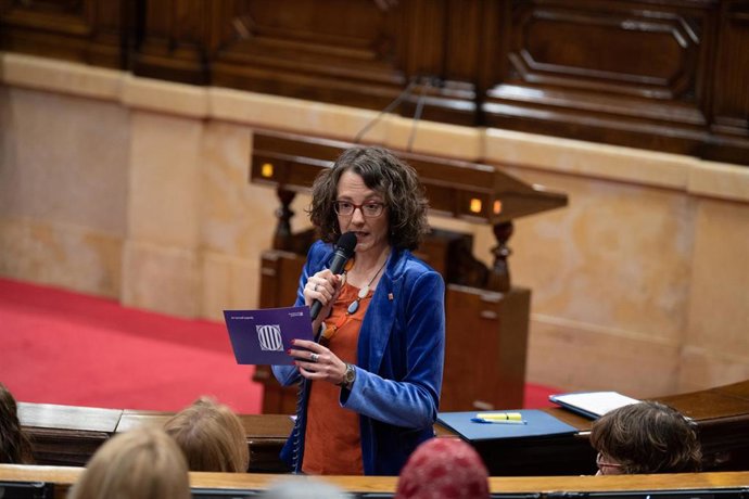 La consellera de Igualdad y Feminismos, Tnia Verge, en el pleno del Parlament
