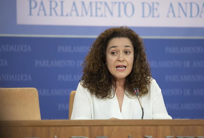 La portavoz parlamentaria de Por Andalucía, Inmaculada Nieto, en rueda de prensa.