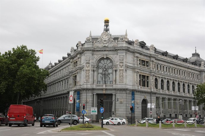 Archivo - Sede del Banco de España el día que ha publicado su informe anual, a 13 de mayo de 2021, en Madrid (España). El Banco de España destaca en su informe anual del año 2020 la "elevada desigualdad" que existe en las indemnizaciones por despido de 