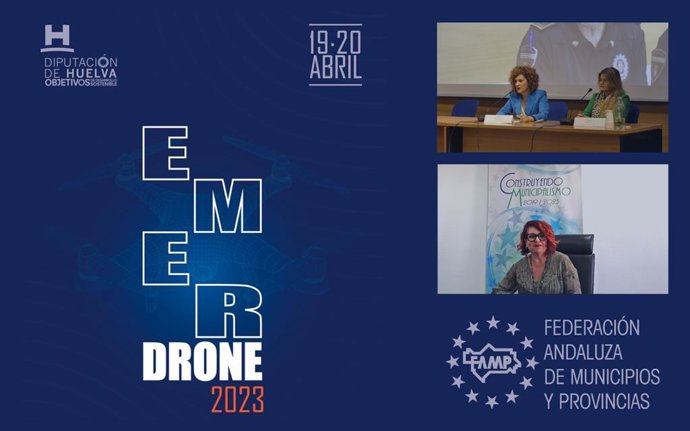 La secretaria general de la Federación Andaluza de Municipios y Provincias (FAMP), Teresa Muela Tudela, ha participado este miércoles en la inauguración del congreso Emerdrone 23 en Huelva.