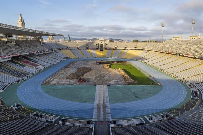 Archivo - Obras en el Estadi Olímpic Lluís Companys de Montjuc