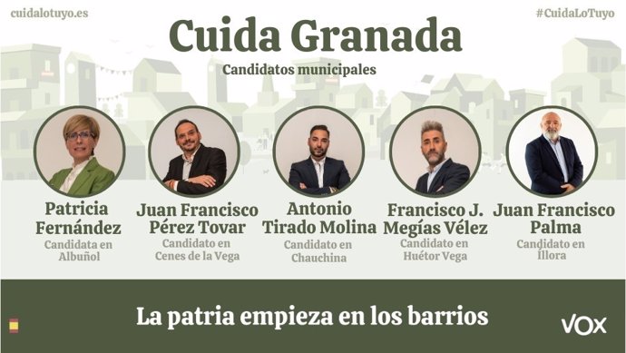 Candidatos de Vox el 28M en la provincia de Granada