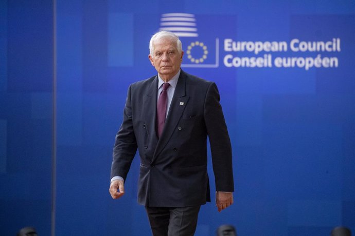 EU High Representative of the Union for Foreign Affairs and Security Policy Josep Borrell Fontelles pictured at the arrivals ahead of a European council summit, in Brussels, Thursday 23 March 2023.