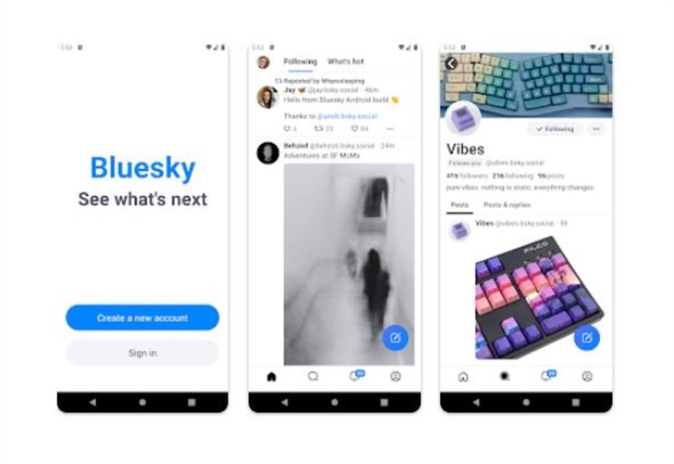 Interfaz de Bluesky Social