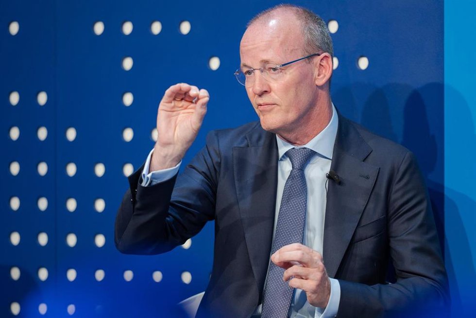 Archivo - HANDOUT - 25 May 2022, Switzerland, Davos: Klaas Knot, President of the Central Bank of Netherlands, speaks during the 'Outlook for Inflation' session at the World Economic Forum Annual Meeting in Davos-Klosters. Photo: Manuel Lopez/World Econ
