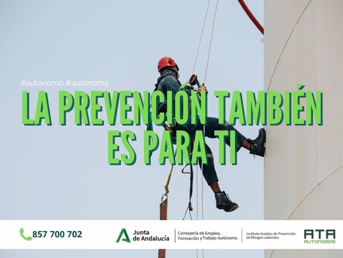 ATA ayuda a la prevención de accidentes laborales de todos los trabajadores autónomos de Andalucía.
