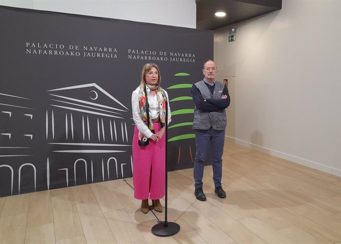 La directora general de Interior del Gobierno de Navarra, Amparo López, y el director del Servicio de Protección Civil y Emergencias, José Javier Boulandier