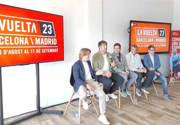 Presentación de la sintonía oficial de La Vuelta 23, a cargo de Estopa, en el marco del Barcelona Open Banc Sabadell 2023