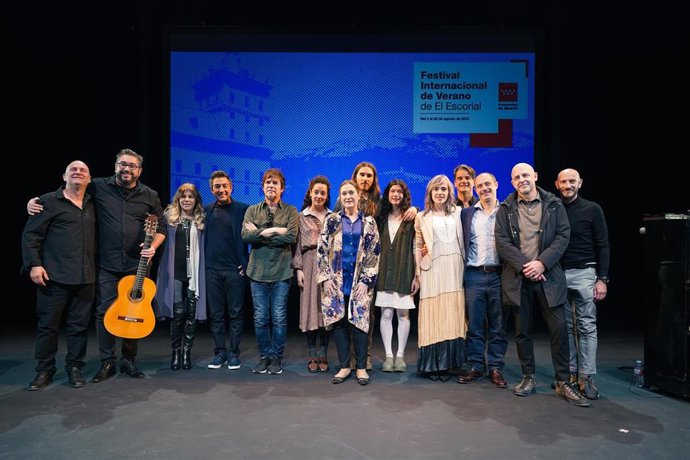 La consejera de Cultura, Turismo y Deporte, Marta Rivera de la Cruz, en el Teatro de la Abadía de la capital en la presentación de la III Edición del Festival Internacional de Verano de El Escorial