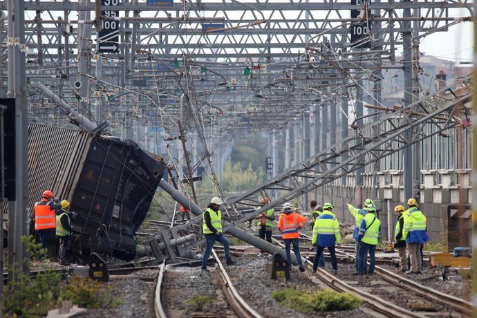 Descarrilamiento de un vagón de un tren de mercancías en Florencia