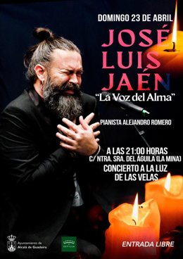 El artista almeriense José Luis Jaén, cantante con gran versatilidad, actuará este domingo en Alcalá de Guadaíra.