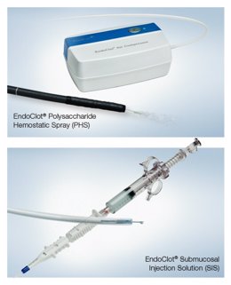 The EndoClot Polysaccharide Hemostatic Spray and EndoClot Submucosal Injection Solution, developed by EndoClot Plus, Inc., are now available from Olympus in the Europe, Middle East and Africa (EMEA) region.