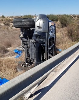 Uno de los vehículos siniestrados