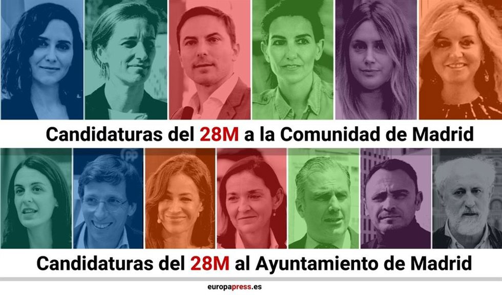 Candidaturas a la Comunidad y el Ayuntamiento de Madrid