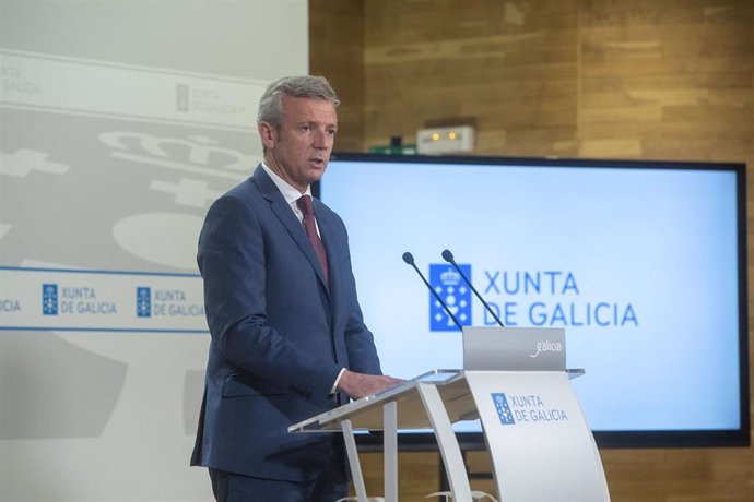 O presidente da Xunta, Alfonso Rueda, comparece en rolda de prensa