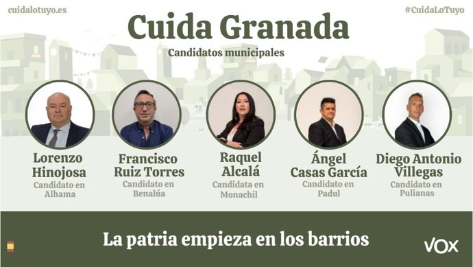 Nuevos candidatos de Vox en Granada para el 28M