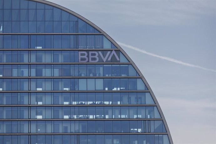 Fachada del banco del BBVA en la ciudad del BBVA.