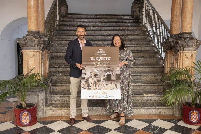 La vicepresidenta primera de la Diputación de Córdoba, Dolores Amo, en la presentación de la nueva 'Lectura Continuada de El Quijote'.