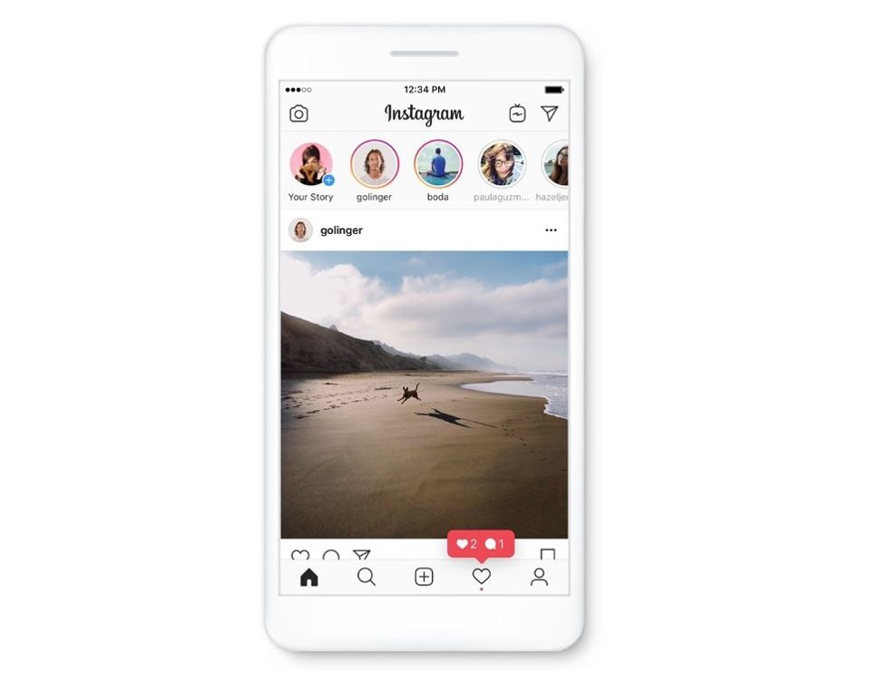 Interfaz de Instagram