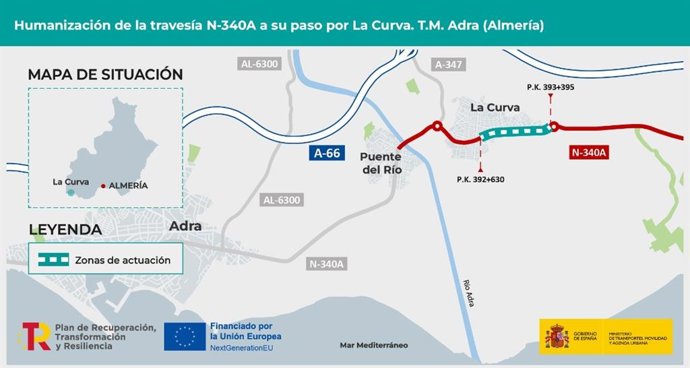 La travesía de La Curva de Adra (Almería) se reformará con 4,4 millones de euros.