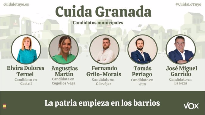 Candidatos de Vox el 28M en la provincia de Granada