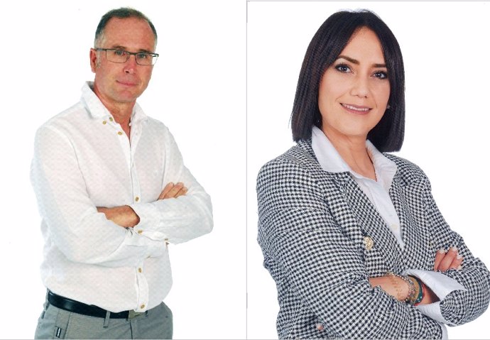 Candidatos de VOX a las Alcaldías de Alcañiz y Andorra (Teruel) en las elecciones municipales de mayo de 2023, Carlos Andreu y Aroha Rochela, respectivamente.