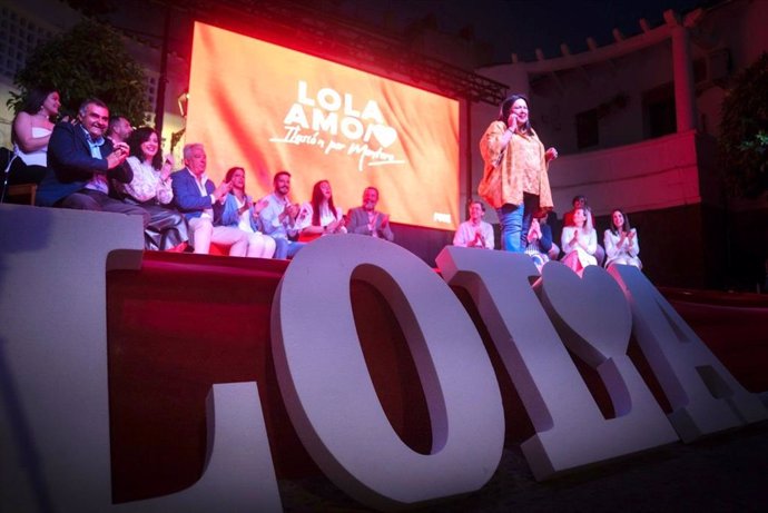 Lola Amo en la presentación de su candidatura a la Alcaldía de Montoro.