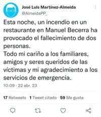 Almeida y Villacís lamentan el incendio de Manuel Becerra y agradecen a los servicios de emergencias