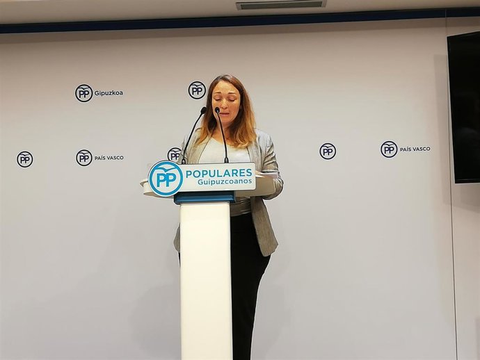 Archivo - La presidenta del PP de Gipuzkoa, Muriel Larrea