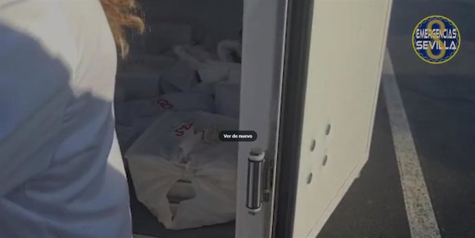 Imagen de los camiones revisados por la Policía Local de Sevilla en los accesos a la Feria en Los Remedios.