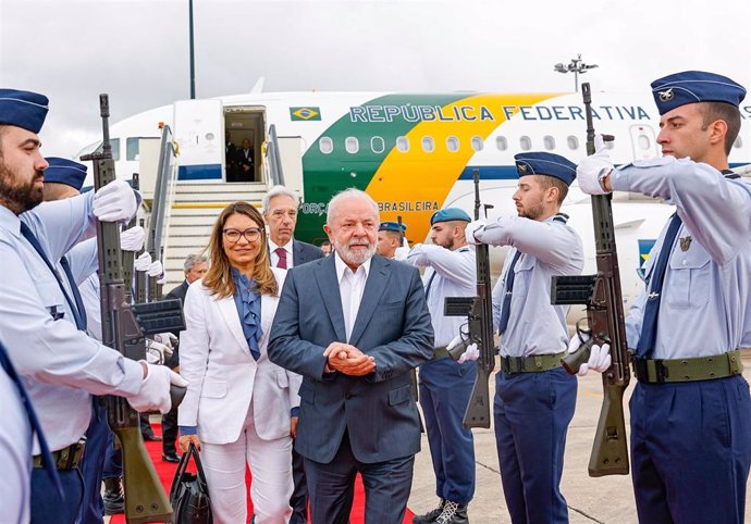 Luiz Inácio Lula da Silva, presidente de Brasil, llega a Portugal para el inicio de una visita
