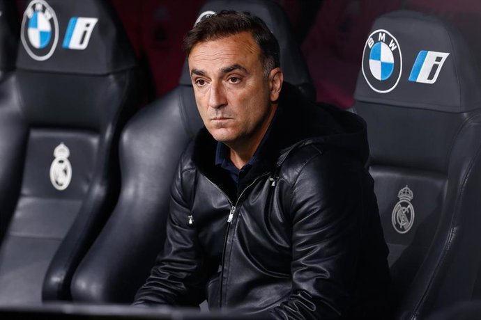 Carlos Carvalhal, head coach of RC Celta de Vigo, looks on during the spanish league, La Liga Santander, football match played between Real Madrid and RC Celta de Vigo at Santiago Bernabeu stadium on April 22, 2023, in Madrid, Spain.
