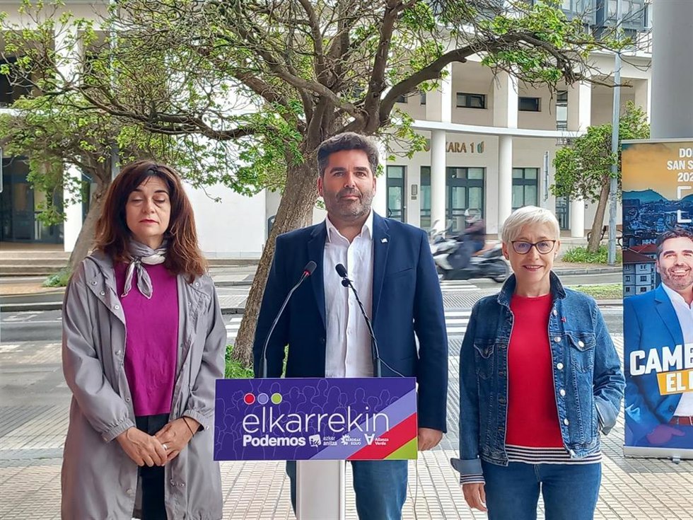 Acto de Elkarrekin Podemos en San Sebastián.