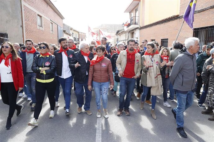 El secretario autonómico del PSOE, Luis Tudanca, en Villalar