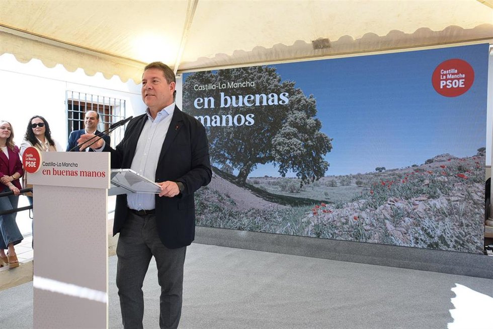 El presidente de Castilla-La Mancha y candidato a la reelección, Emiliano García-Page