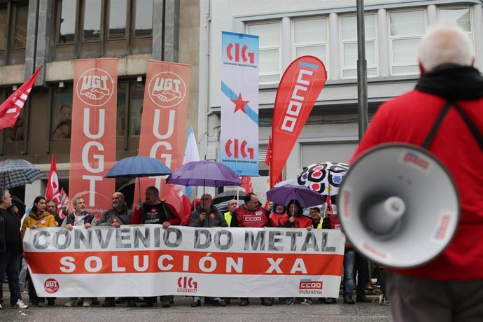Manifestación Del Sector Del Metal En La Provincia Convocada Por Los Tres Sindicatos Mayoritarios, CC.OO., UGT Y CIG.