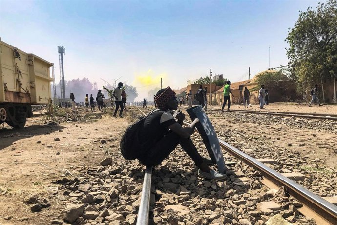 Archivo - Imagen de archivo de protestas en Sudán 