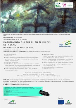 Cartel de la jornada Patrimonio Cultural en el Parque Natural del Estrecho