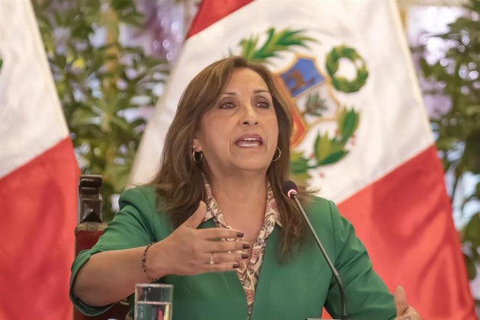 Archivo - La presidenta de Perú, Dina Boluarte 