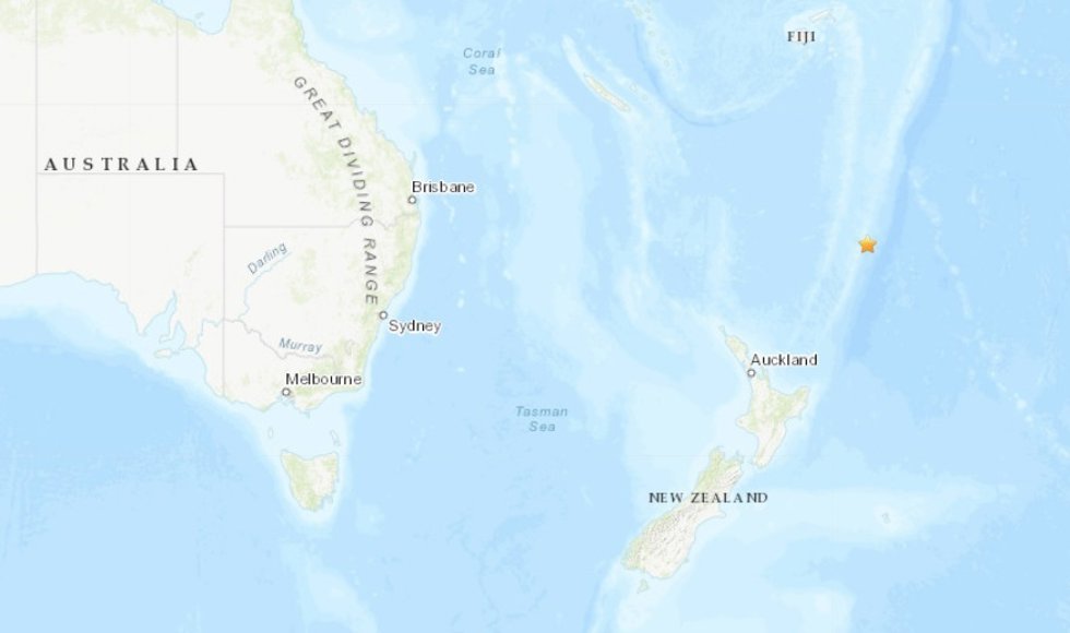 Epicentro del terremoto de magnitud 7,1 en la escala abierta de Richter en Nueva Zelanda