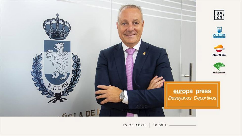 El presidente de la RFEBM, Francisco Blázquez, repasará la 'década de oro' del balonmano español este martes en los Desayunos Deportivos de Europa Press.