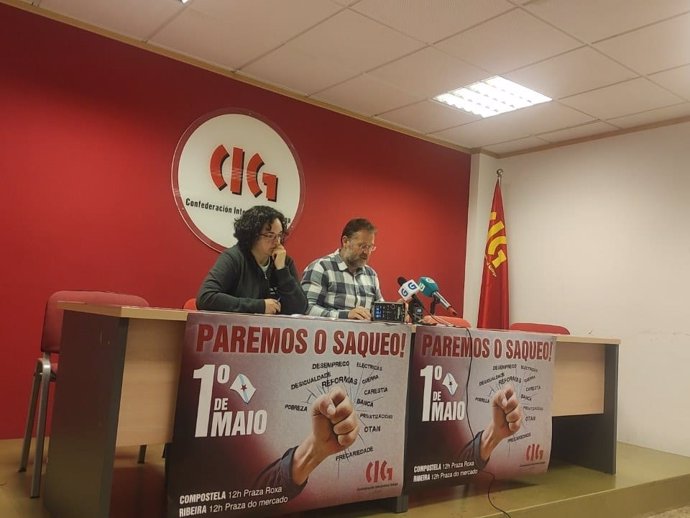 Representantes de la CIG en la presentación de la campaña del 1 de mayo