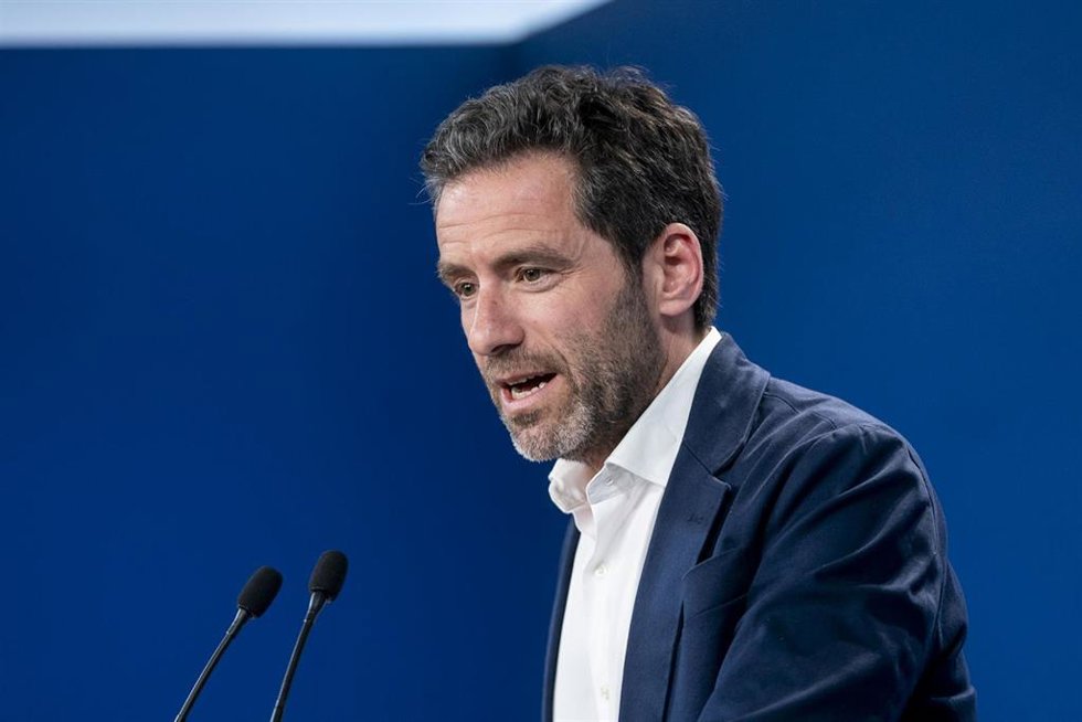 El portavoz del comité de campaña del PP, Borja Sémper, ofrece una rueda de prensa posterior a la reunión del Comité de Dirección del Partido Popular,  en la sede del partido, a 24 de abril de 2023, en Madrid (España). El portavoz ha abordado la ausenci