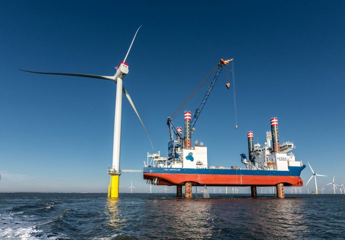 Archivo - Aerogenerador de Siemens en Windfarm Gunfleet Sands III.