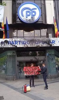 Ayuso, sobre vandalización de la sede del PP: "Los proyectos autoritarios cuando se van empequeñeciendo, se embrutecen"