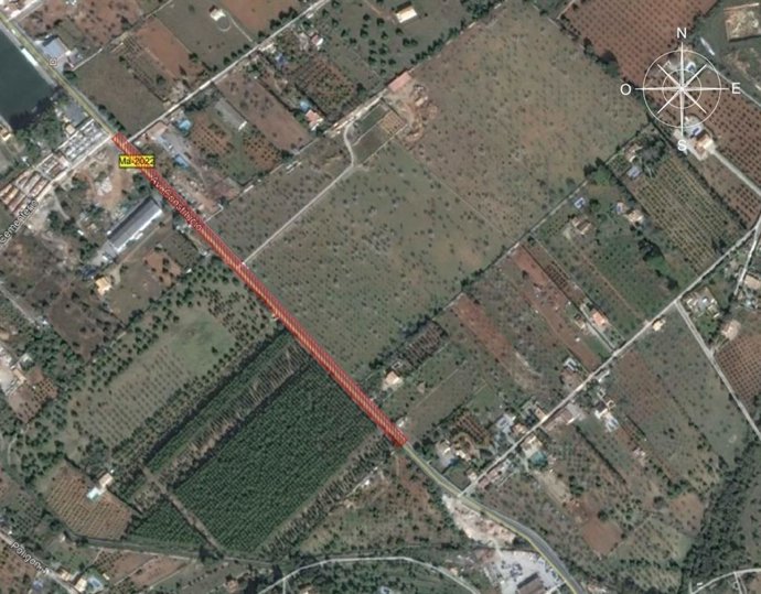 Tramo por el que discurrirá la vía verde de Alaró anunciada por el Consell de Mallorca.